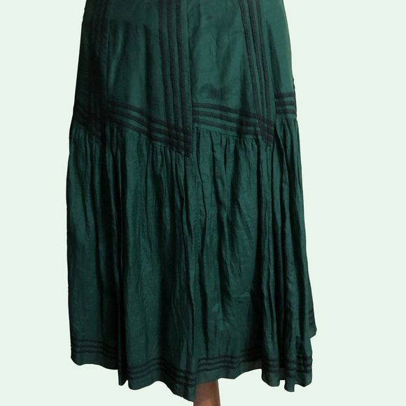 Women's Nine west green Cotton/silk skirt - Picture 1 of 6